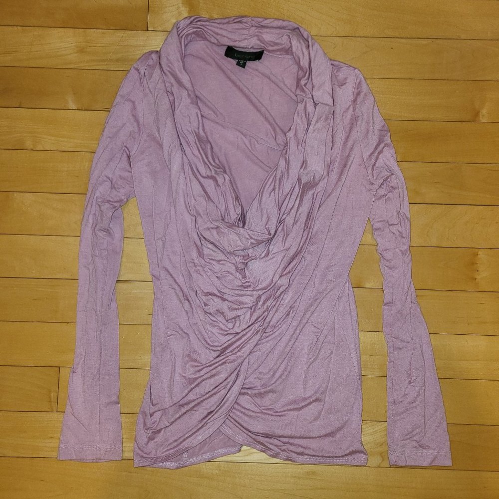 Karen Kane Mauve Pink Draped Long Sleeve Top S